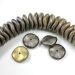 Preciosa Czech Pressed Glass Bead - Ripple 12MM MATTE CALIFORNIA GRAPHITE