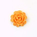 Plastic Carved No-Hole Flower - Rose Bloom 22.5MM  MATTE Orange