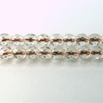 Czech Glass Fire Polish Bead - Round 06MM CRYSTAL COPPER LINE