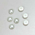 Glass Medium Dome Pearl Dipped Cabochon - Round 08MM SNOW WHITE