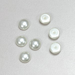 Glass Medium Dome Pearl Dipped Cabochon - Round 08MM SNOW WHITE