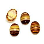 Glass Medium Dome Cabochon - Oval 14x10MM PORPHYR SMOKE TOPAZ