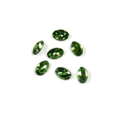 Cut Crystal Point Back Fancy Stone Foiled - Oval 06x4MM EMERALD