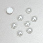 Plastic Medium Dome Pearl Cabochon - Round 08MM WHITE