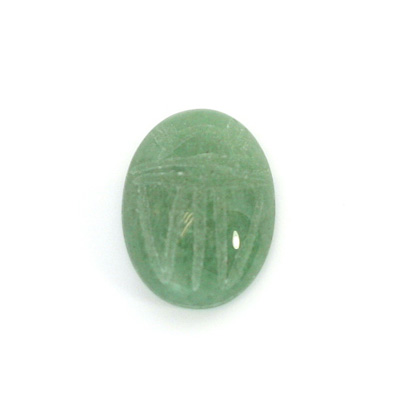 Gemstone Flat Back Carved Scarab 20x15MM AVENTURINE
