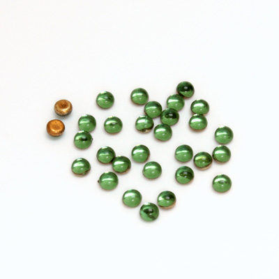 Glass Medium Dome Foiled Cabochon - Round 03MM TURMALINE