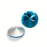 Cut Crystal Point Back Rivoli 16MM AQUA