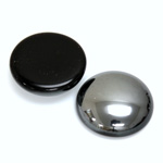 Glass Medium Dome Coated Cabochon - Round 21MM HEMATITE