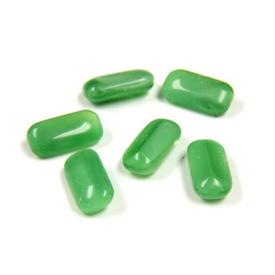 Glass Point Back Buff Top Stone Opaque Doublet - Cushion Octagon 10x5MM GREEN MOONSTONE