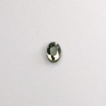 Glass Flat Back Rose Cut Faceted Foiled Stone - Oval 07x5MM BLACK DIAMOND