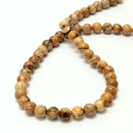 Gemstone Bead - Smooth Round 08MM LANDSCAPE JASPER