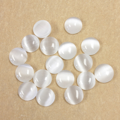 Fiber-Optic Cabochon - Round 06MM CAT'S EYE WHITE