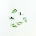 Plastic Point Back Foiled Stone - Pear 08x4.8MM PERIDOT