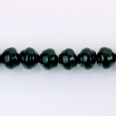 Czech Glass Pearl Bead - Snail Shell 08MM BLACK 70449