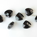 Chinese Cut Crystal Pendant - Briolette 13x12MM JET