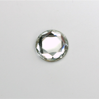 Glass Flat Back Rose Cut Fancy Foiled Stone - Round 13MM CRYSTAL