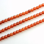 Czech Pressed Glass Bead - Smooth Round 04MM CORNELIAN