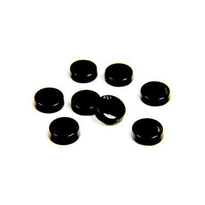 Gemstone Flat Back Single Bevel Buff Top Stone - Round 06MM BLACK ONYX