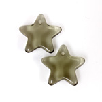 German Pressed Glass Pendant - Smooth Star 15MM BLACK DIAMOND