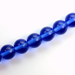 Czech Pressed Glass Bead - Smooth Round 10MM SAPPHIRE