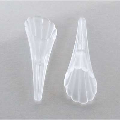 German Plastic Flower with Hole - Trumpet 31x12MM MATTE CRYSTAL