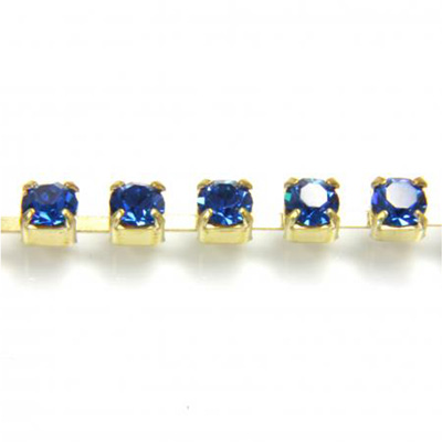 Preciosa Crystal Rhinestone Cup Chain - PP24 (SS12) CAPRI BLUE-RAW