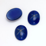 Glass Medium Dome Cabochon - Oval 16x12MM ROYAL STAR BLUE