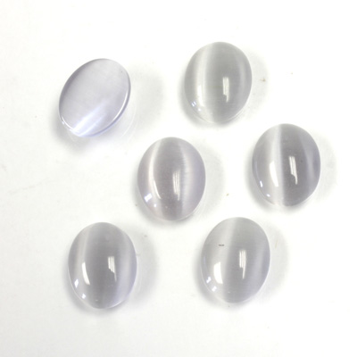 Fiber-Optic Cabochon - Oval 10x8MM CAT'S EYE LT GREY