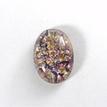 Glass Medium Dome Lampwork Cabochon - Oval 25x18MM AMETHYST OPAL (02206)