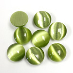 Fiber-Optic Cabochon - Round 10MM CAT'S EYE OLIVE