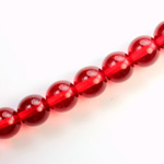 Czech Pressed Glass Bead - Smooth Round 10MM RUBY