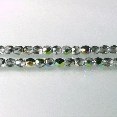 Czech Glass Fire Polish Bead - Round 04MM 1/2 Coated VITRAIL MEDIUM