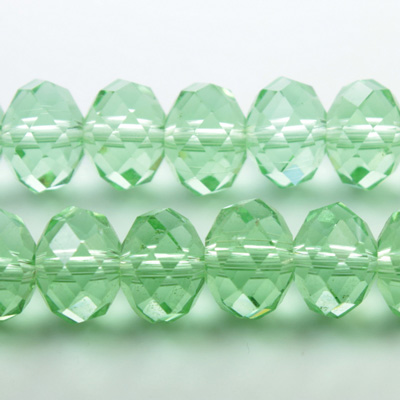 Chinese Cut Crystal Bead - Rondelle 08x10MM PERIDOT