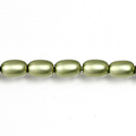 Czech Glass Pearl Bead - Oval 6x4MM MATTE DARK OLIVE
