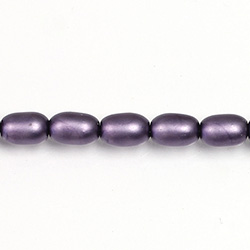 Czech Glass Pearl Bead - Oval 6x4MM MATTE WISTERIA