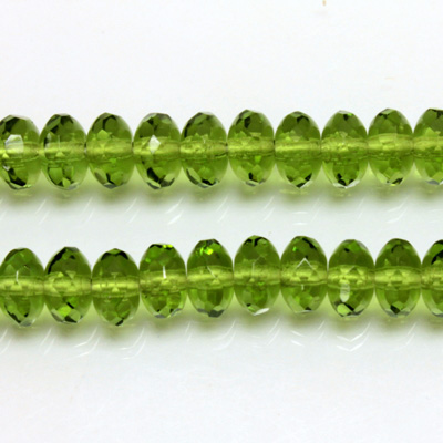 Czech Glass Fire Polish Bead - Rondelle Donut 07x4MM OLIVENE