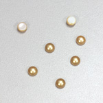 Glass Medium Dome Cabochon Pearl Spray Finish - Round 05MM GOLD