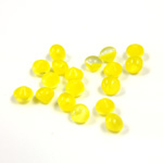 Glass Point Back Buff Top Stone Opaque Doublet - Round 17SS YELLOW MOONSTONE