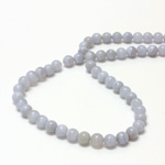 Gemstone Bead - Smooth Round 06MM BLUE LACE AGATE
