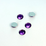 Plastic Flat Back Foiled Rose Cut Rhinestone - Round 07MM AMETHYST