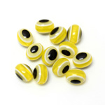 Plastic Eye Bead - Oval 12x9MM YELLOW