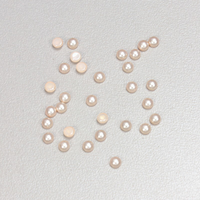 Glass Medium Dome Cabochon Pearl Spray Finish - Round 03MM LIGHT ROSE