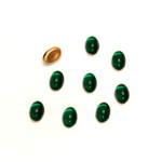 Glass Medium Dome Foiled Cabochon - Oval 06x4MM EMERALD