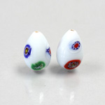 Glass Lampwork Bead - Pear Smooth 18x12MM VENETIAN WHITE