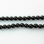 Gemstone Bead - Smooth Round 1.5MM Diameter Hole 06MM BLACK ONYX