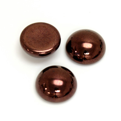 Glass Medium Dome Cabochon - Round 15MM Metallic Coated ANTIQUE COPPER