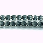 Czech Glass Fire Polish Bead - Round 06MM GREY-CRYSTAL 69011