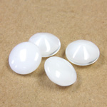 Glass Point Back Buff Top Stone Opaque Doublet - Round 48SS WHITE MOONSTONE