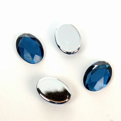 Plastic Flat Back Foiled Rose Cut Rhinestone - Oval 14x10MM MONTANA