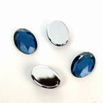 Plastic Flat Back Foiled Rose Cut Rhinestone - Oval 14x10MM MONTANA